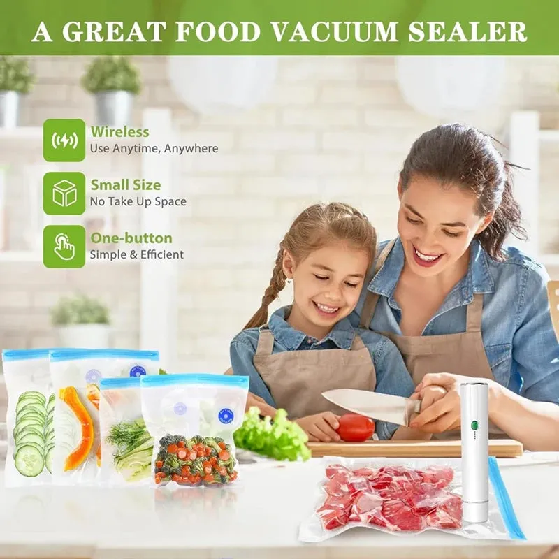 Cordless Handheld Vacuum Sealer – Preserve Food Freshness