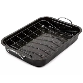 Core Home 36102 Bklyn Retrograde Roasting Pan With Rack, Black