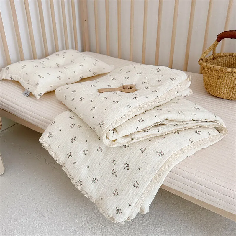 Cotton Muslin Baby Quilt - Primrose