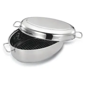 Cuisinox 15" Oval Stainless Steel Covered Roaster