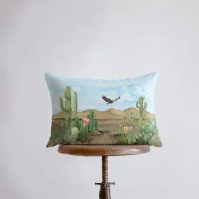 Desert Saguaro Cactus | Pillow Cover | 18x12 | Southwestern Desert | Arizona Gifts | Home Decor | Gift Idea | Arizona Art | Desert Painting