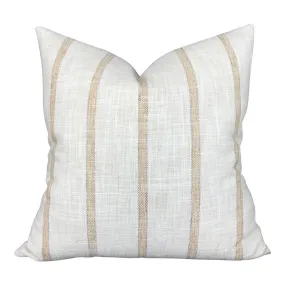 Designer Caleb Yellow Stripe Linen Pillow Cover