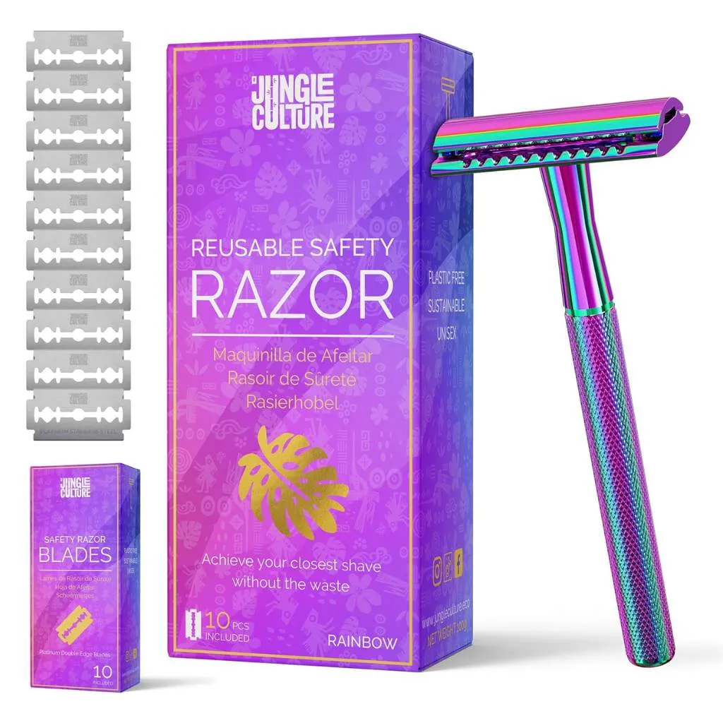 Diamond Grip Jungle Culture Safety Razors | Includes 10x Razor Blades