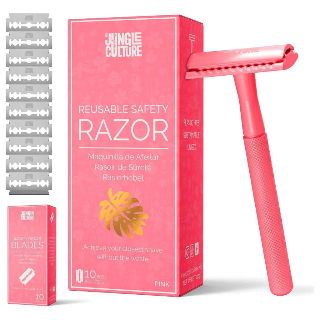 Diamond Grip Jungle Culture Safety Razors | Includes 10x Razor Blades