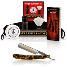 DOVO 5/8" "Tortoise" Straight Razor with Luxury Shave Set