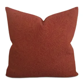 Embroidered Floral Burgundy Decorative Pillow Cover 18x18