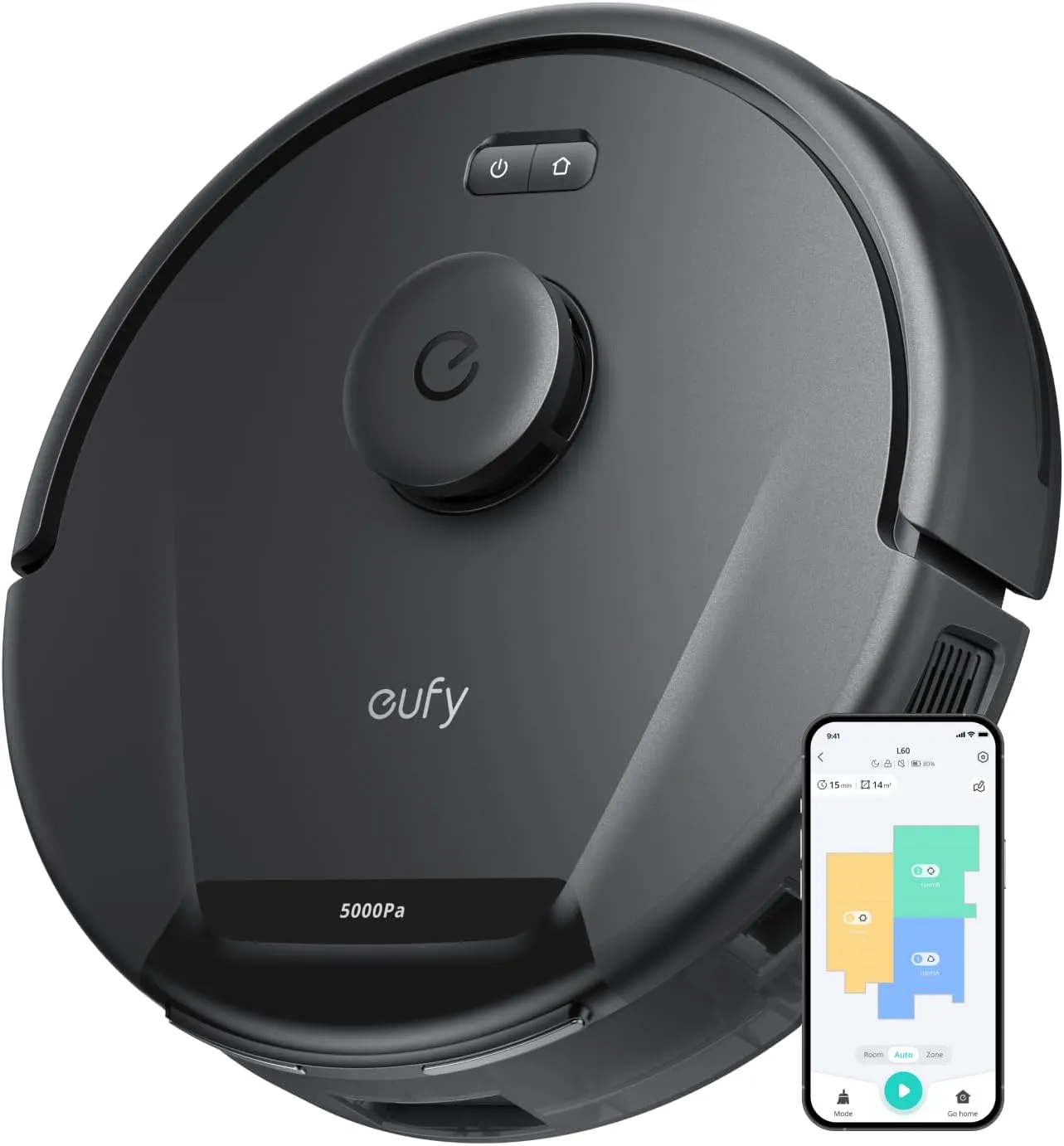 eufy L60 Robot Vacuum Cleaner, Ultra Strong 5,000 Pa, iPath Laser Navigation - Model T2267