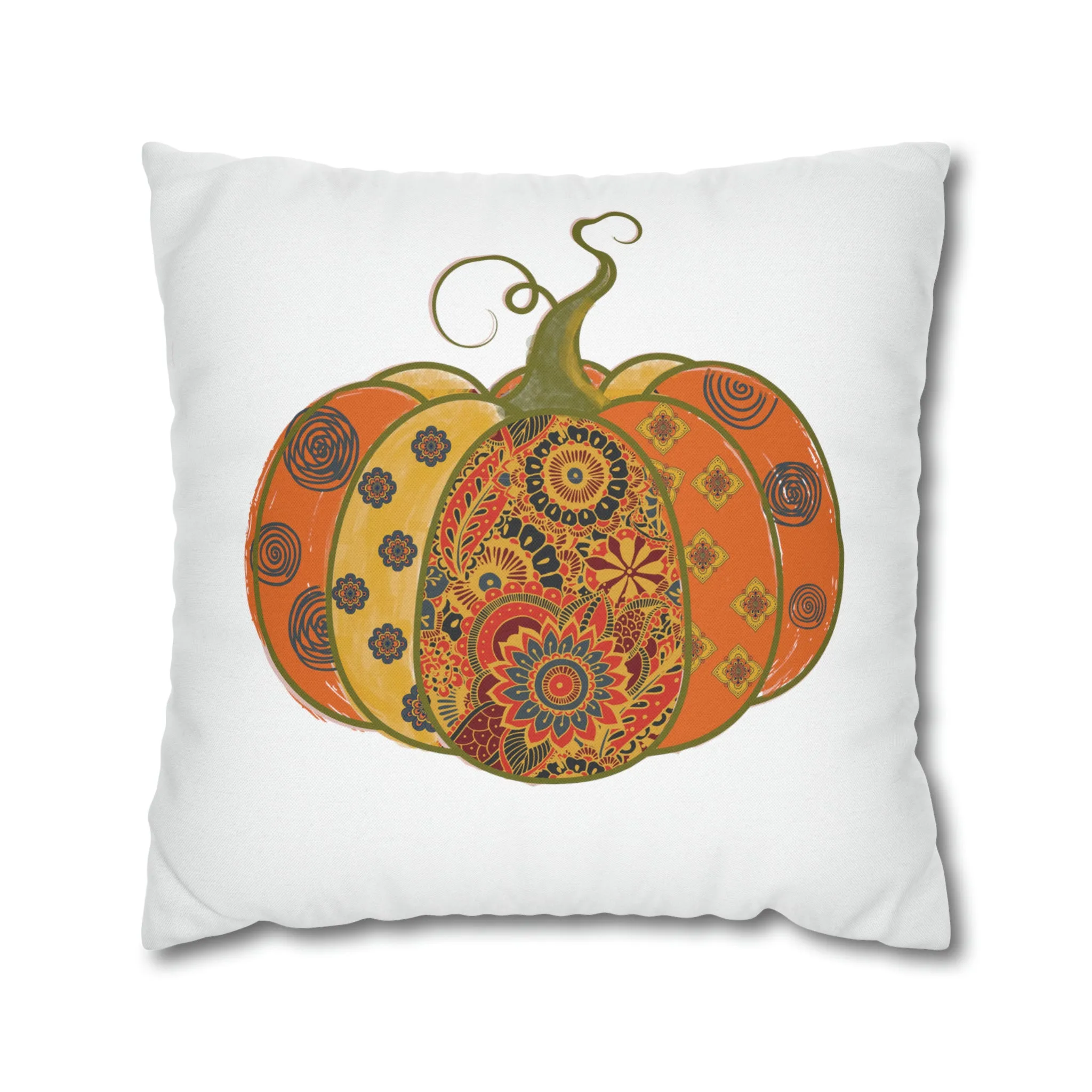 Fall Pillow Covers, Orange Pumpkin Square covers, Modern Farmhouse Decor Pillowcase Set, Farmhouse Pumpkins