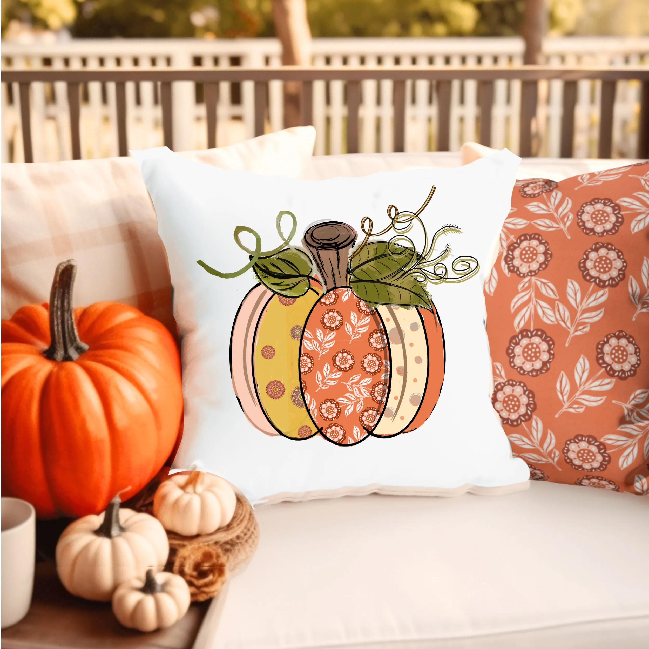 Fall Thankful Pillow Covers, Rustic Country Square covers, Country Farmhouse Decor, Pumpkin Pillowcase Set, Farmhouse