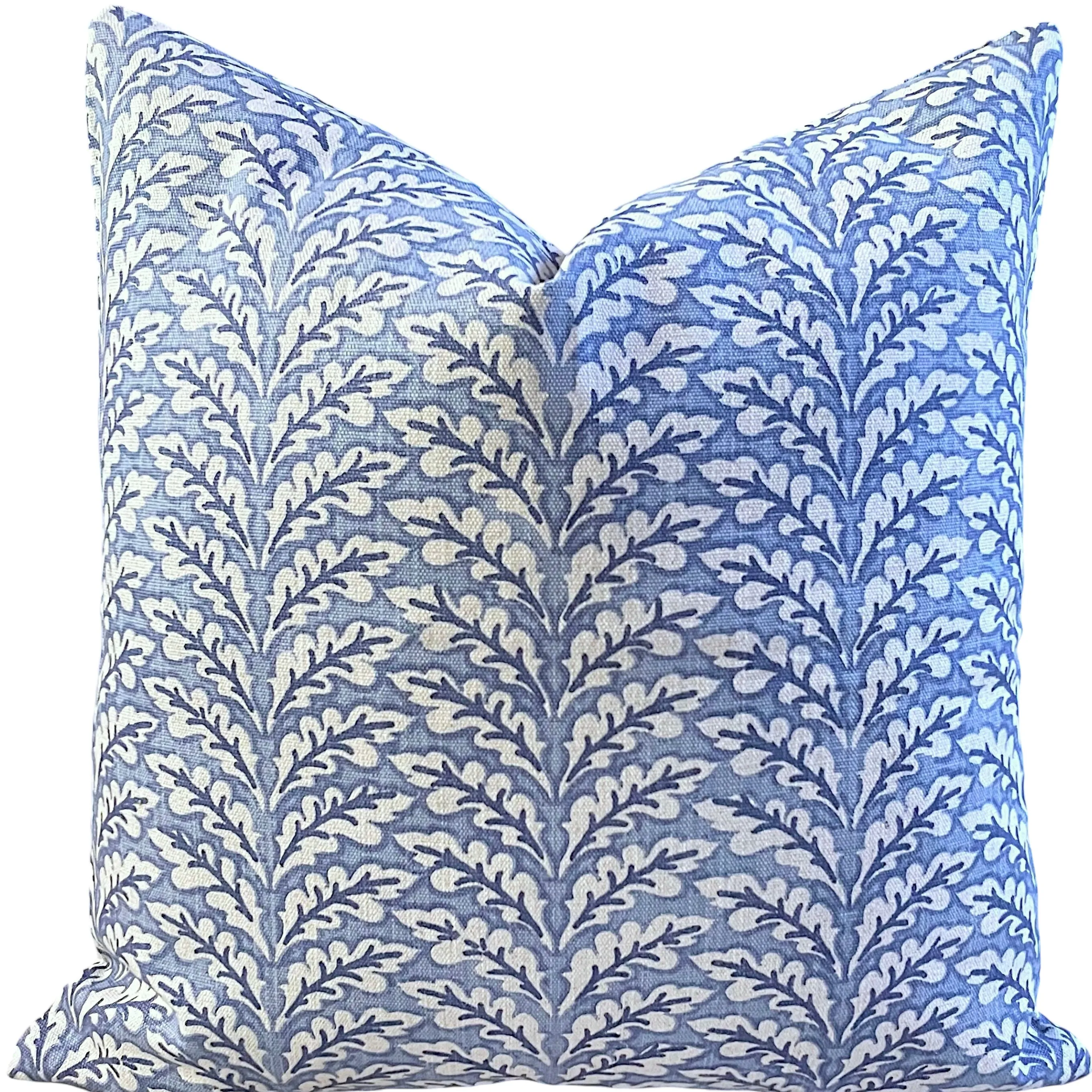 Florentia: Azure Bleu Mix and Match Decorative Pillow Covers / Light Blue Pillow Cover / Block Printed Pillow available in 10 sizes