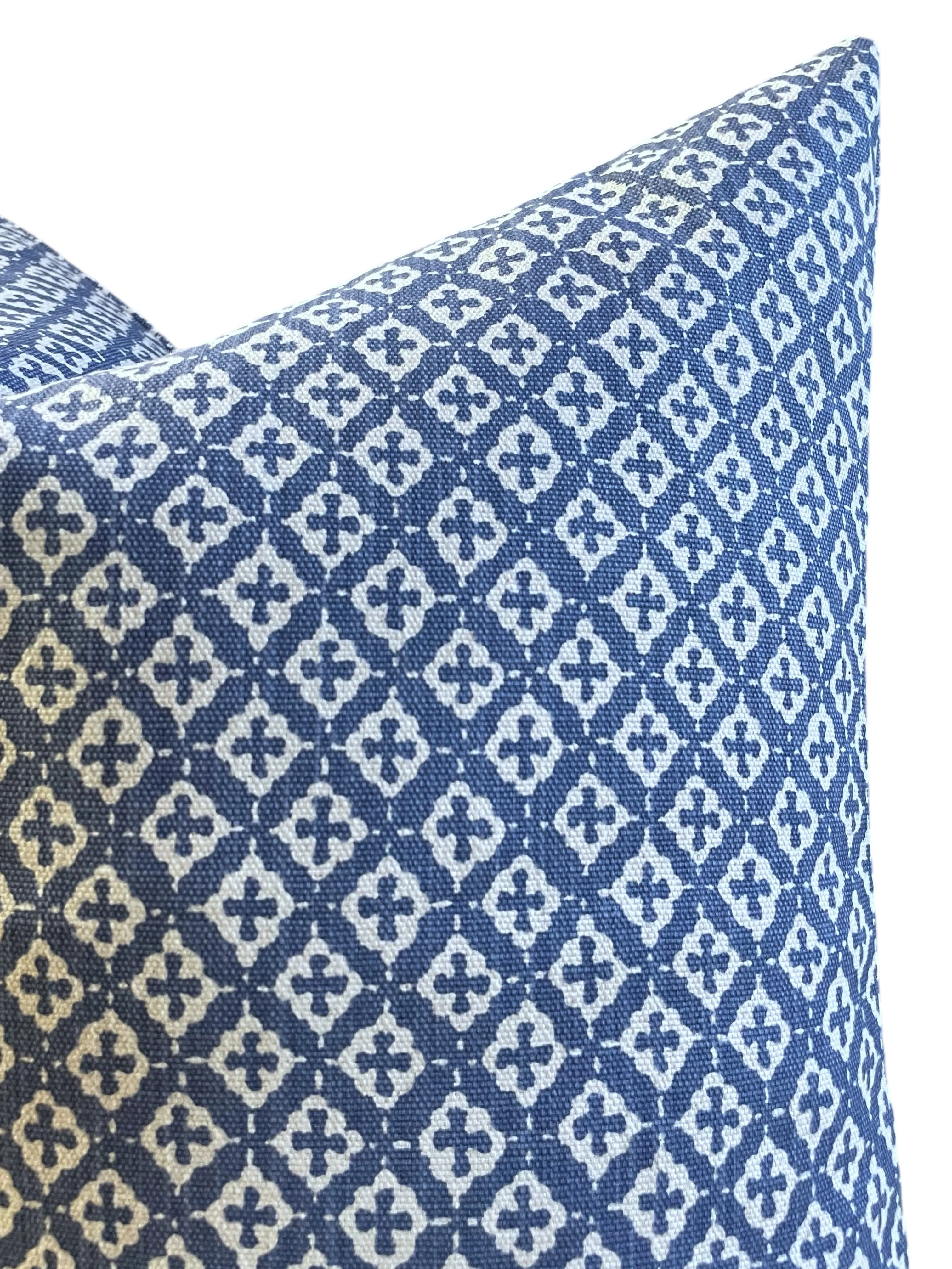 Florentia: Azure Bleu Mix and Match Decorative Pillow Covers / Light Blue Pillow Cover / Block Printed Pillow available in 10 sizes