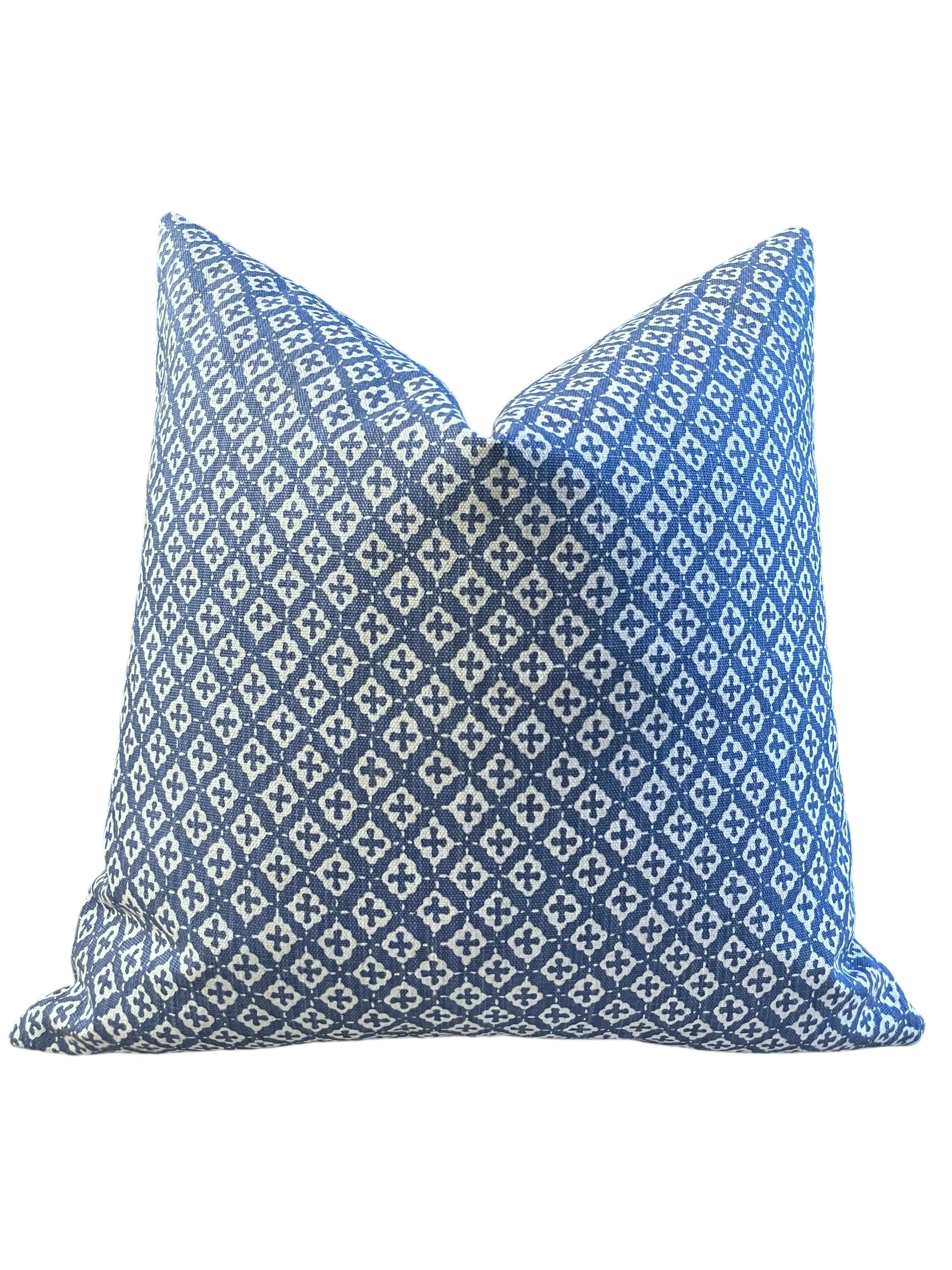 Florentia: Azure Bleu Mix and Match Decorative Pillow Covers / Light Blue Pillow Cover / Block Printed Pillow available in 10 sizes