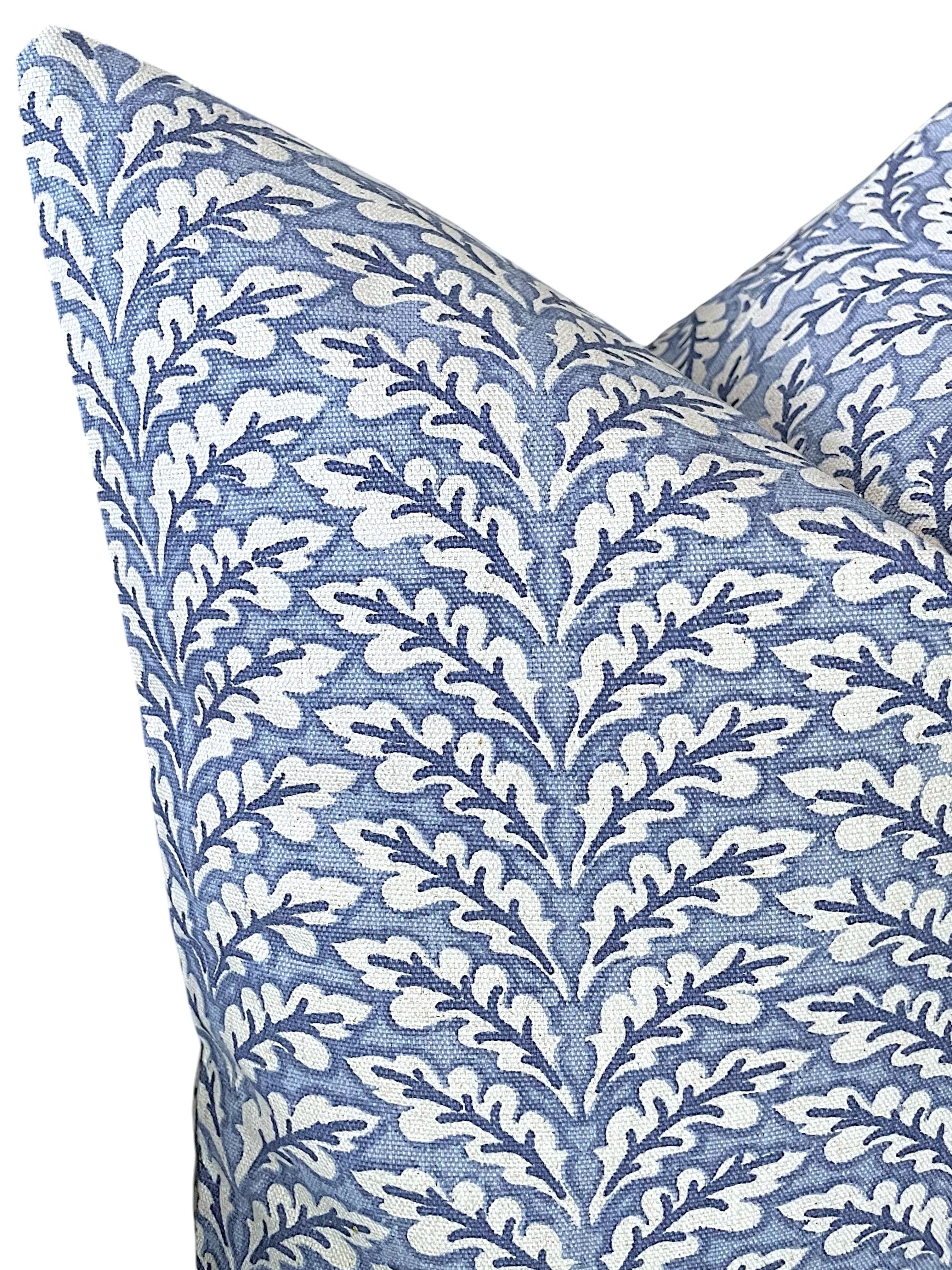 Florentia: Azure Bleu Mix and Match Decorative Pillow Covers / Light Blue Pillow Cover / Block Printed Pillow available in 10 sizes