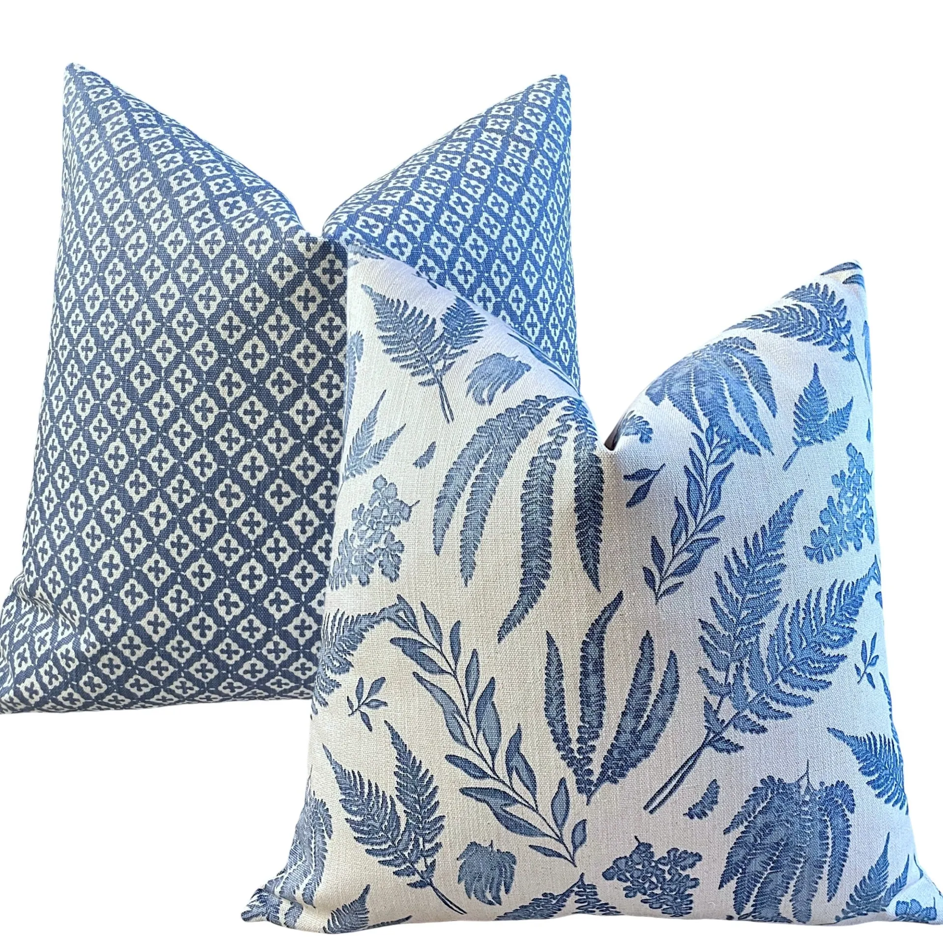 Florentia: Azure Bleu Mix and Match Decorative Pillow Covers / Light Blue Pillow Cover / Block Printed Pillow available in 10 sizes