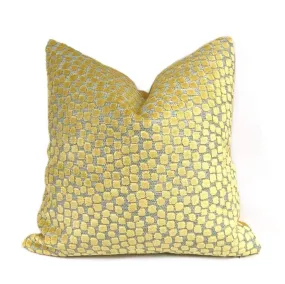 Flurries Citrine Yellow Cut Velvet Dots Pillow Cover