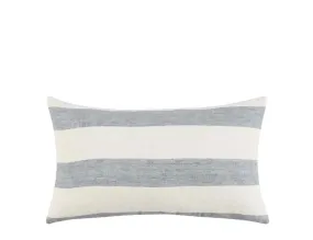 Gardner Blue and Ivory Cabana Stipe Lumbar Pillow