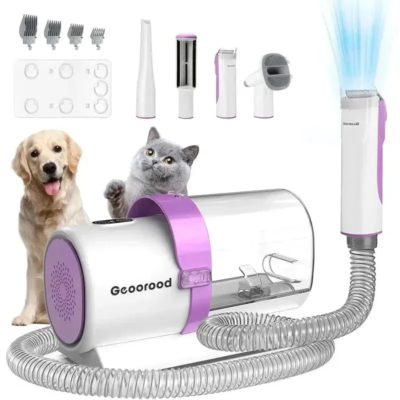 Geoorood Professional Pet Grooming Vacuum Kit for Long Hair Dogs & Cats