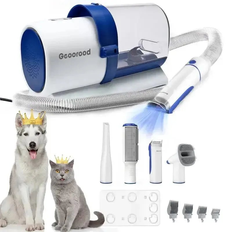 Geoorood Professional Pet Grooming Vacuum Kit for Long Hair Dogs & Cats