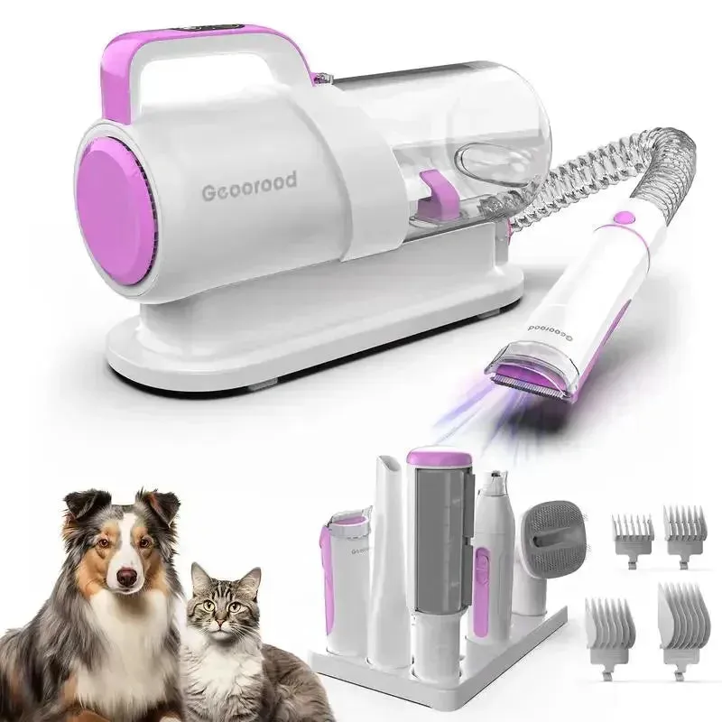 Geoorood Professional Pet Grooming Vacuum Kit for Long Hair Dogs & Cats