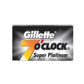 Gillette - 7 O'clock Black Super Platinum Double Edge Razor Blades - 5 Pack