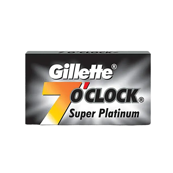 Gillette - 7 O'clock Black Super Platinum Double Edge Razor Blades - 5 Pack