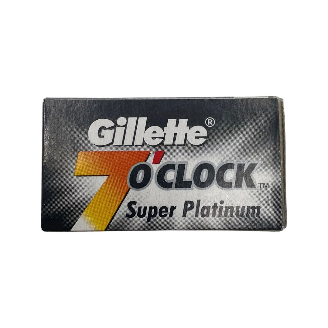 Gillette - 7 O'clock Black Super Platinum Double Edge Razor Blades - 5 Pack