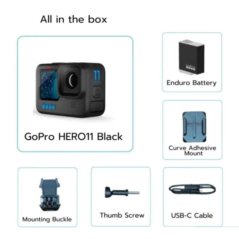 GoPro HERO 11 Black 5.3K60 Video & 27MP Photo (GP2 Processor, HyperSmooth 6.0) Action Camera / Vlog Camera