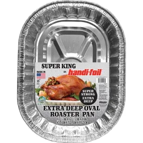 Handi-Foil Super King Aluminum Foil Extra Deep Oval Roaster Pan, 1 Count