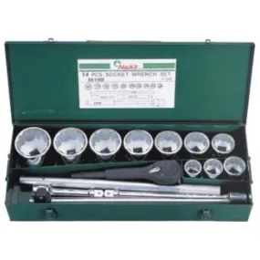 Hans 8614 1" Drive 14pcs Socket Wrench Set