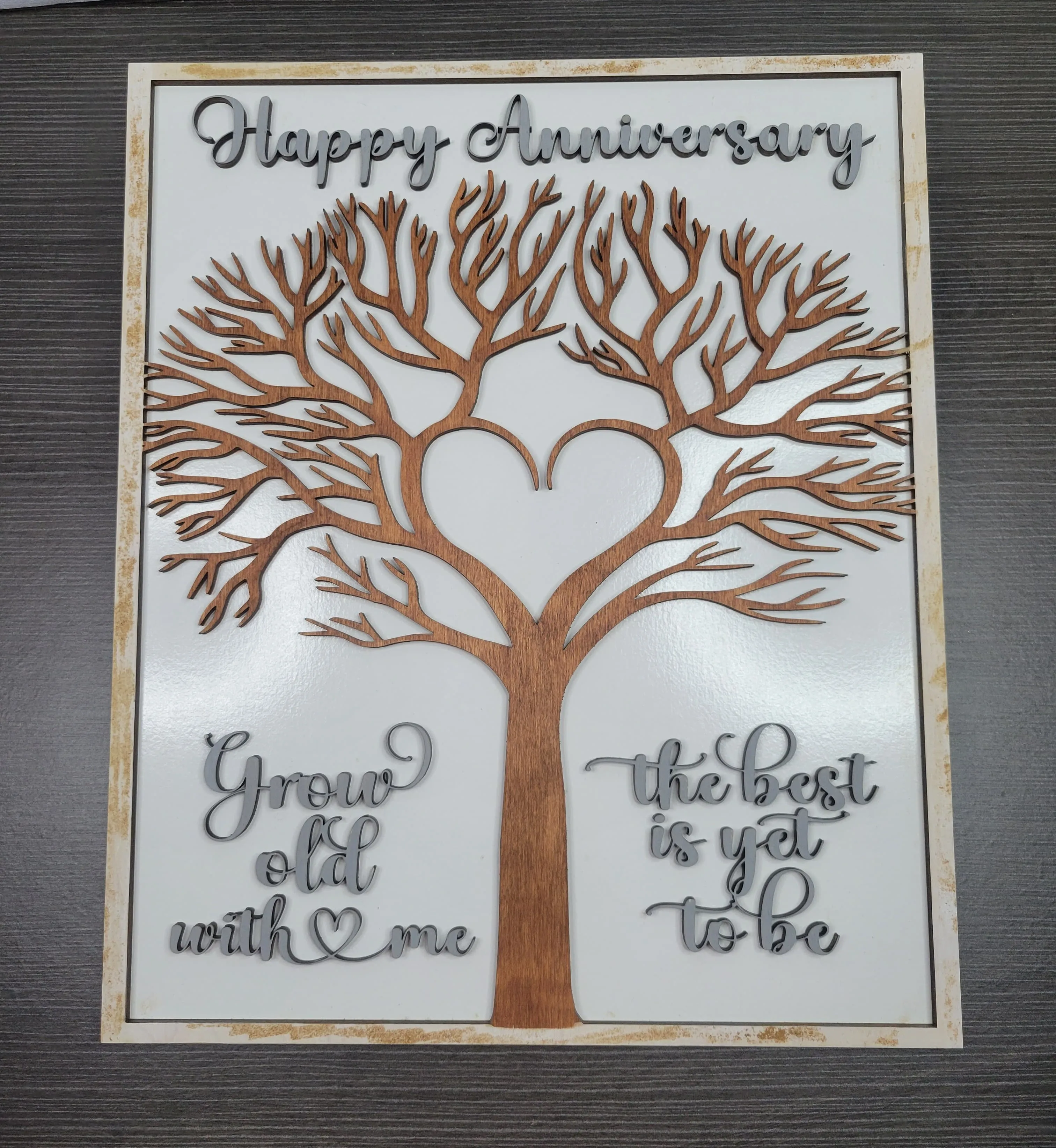 Happy Anniversary Tree Grow Old with Me SVG Laser Ready File