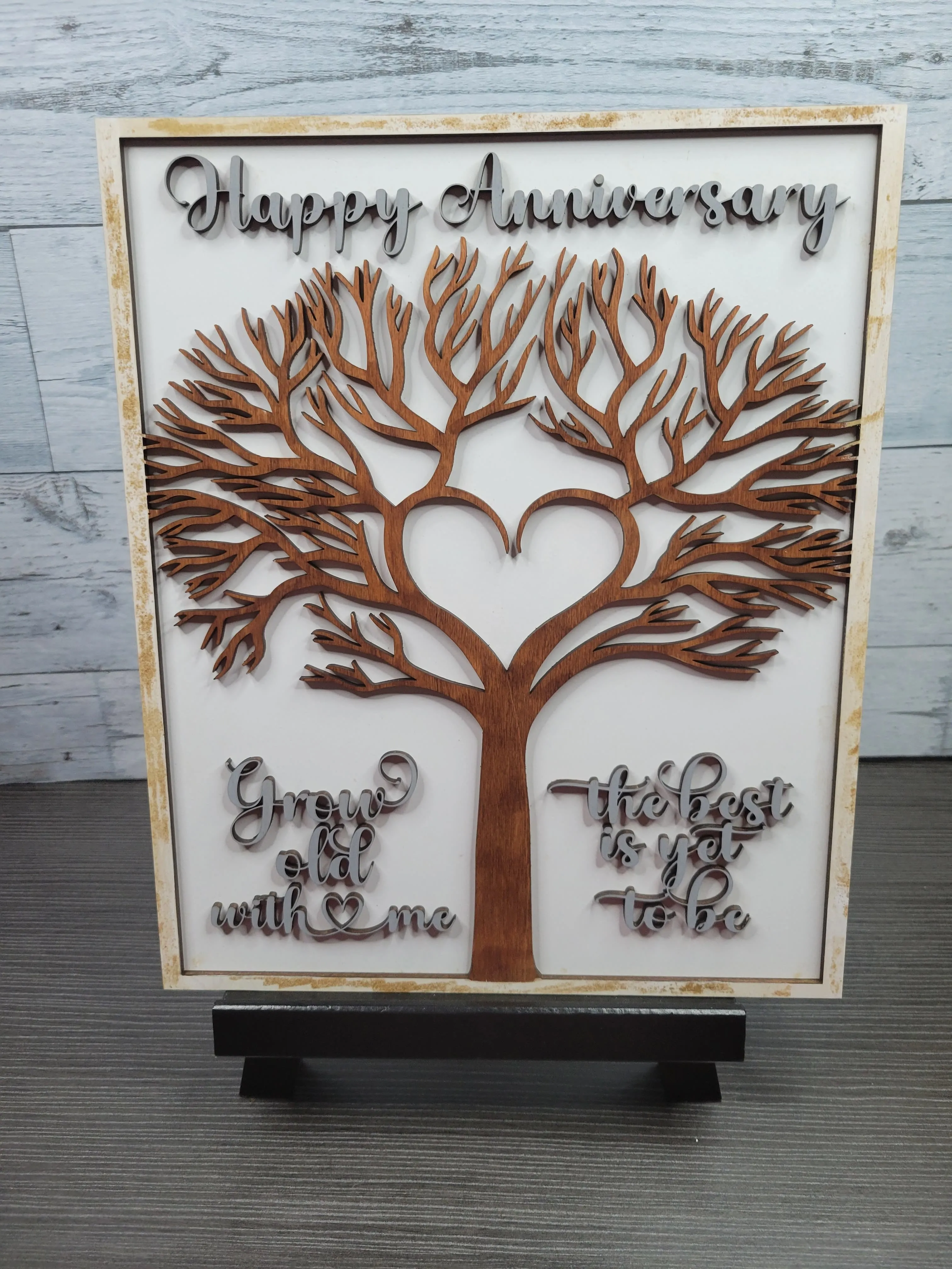 Happy Anniversary Tree Grow Old with Me SVG Laser Ready File