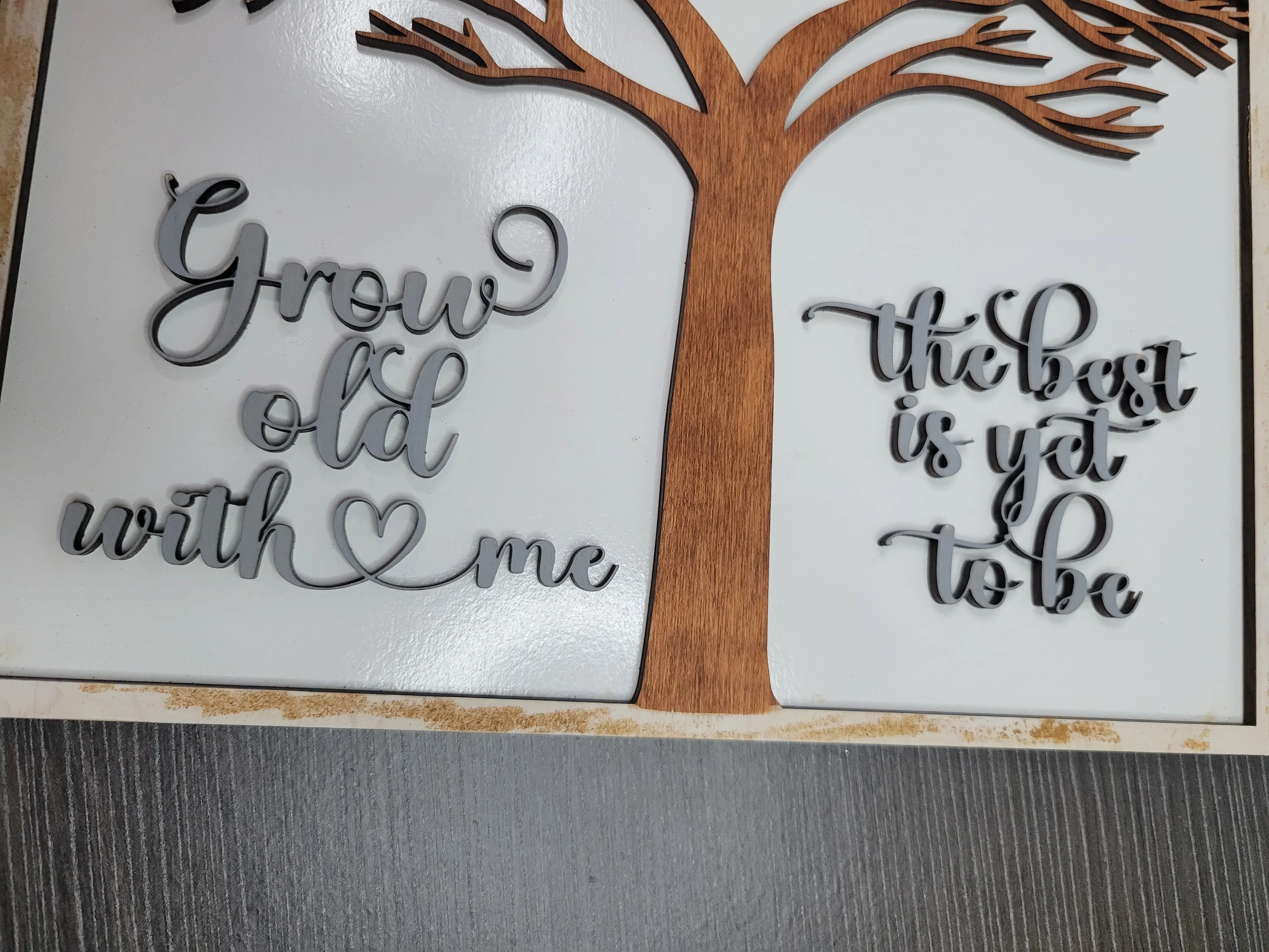 Happy Anniversary Tree Grow Old with Me SVG Laser Ready File