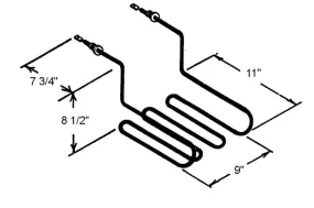 Hobart  00-351361-00001 Equivalent CK-Series Fryer Element 5700W, 208V, 1PH