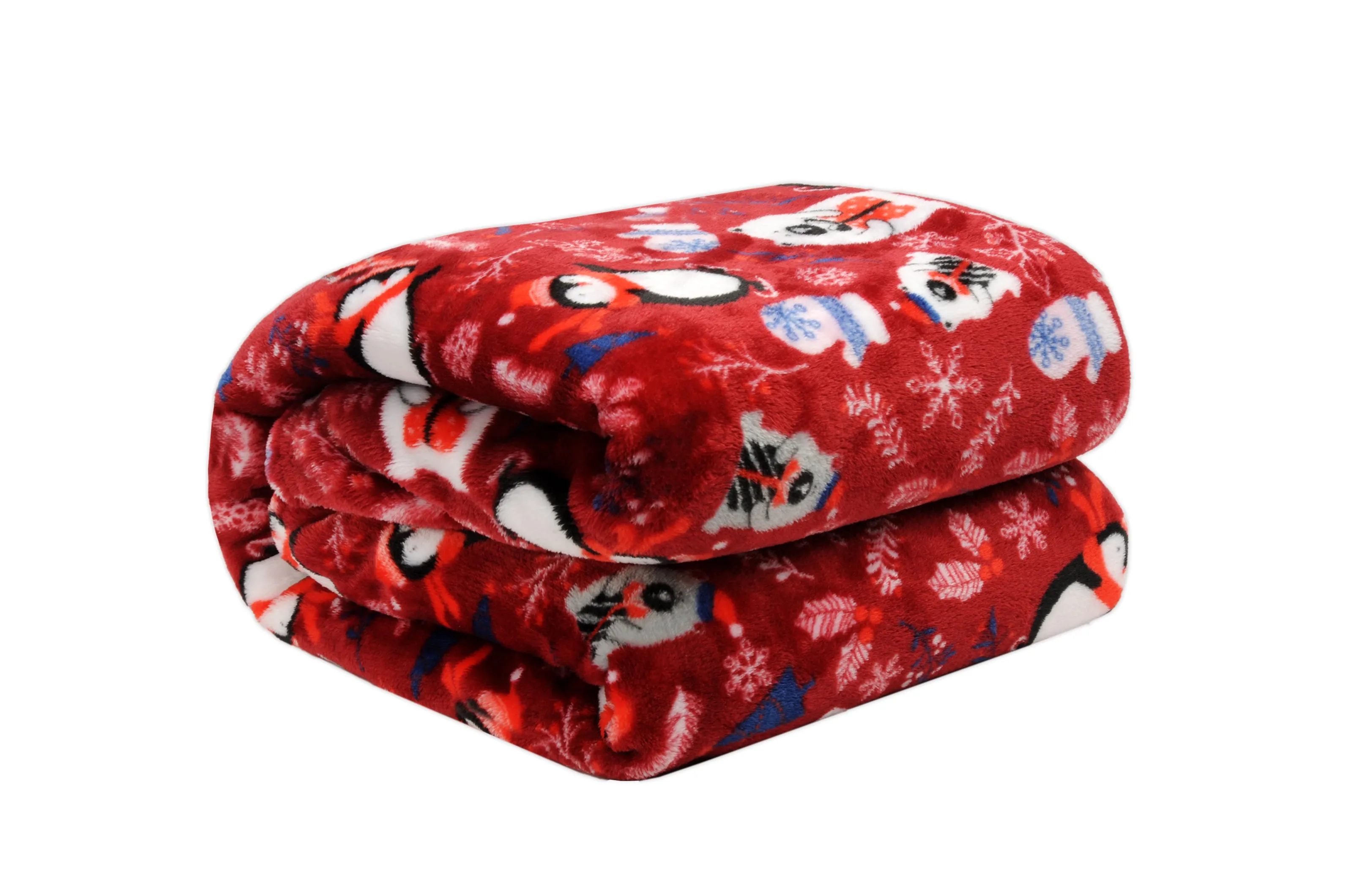 Holiday Print Plush Flannel Throw Blanket