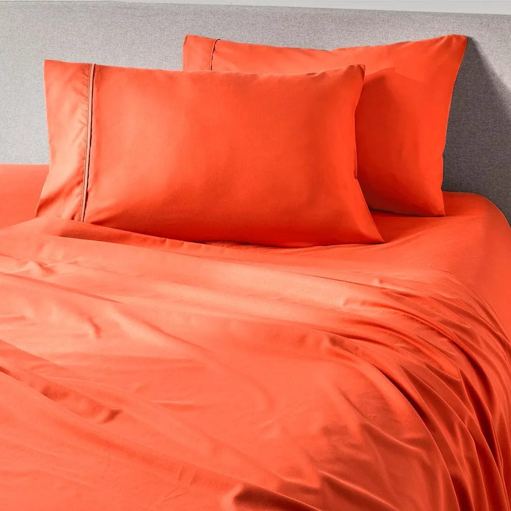 Hot Coral Fitted Sheet