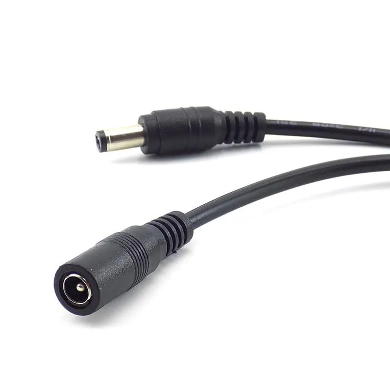 Hot Sale 1m 2m 3m 5M 10M DC connector Power Plug with extension wire 5.5 X 2.1 mm DC female & Male Jack adapter