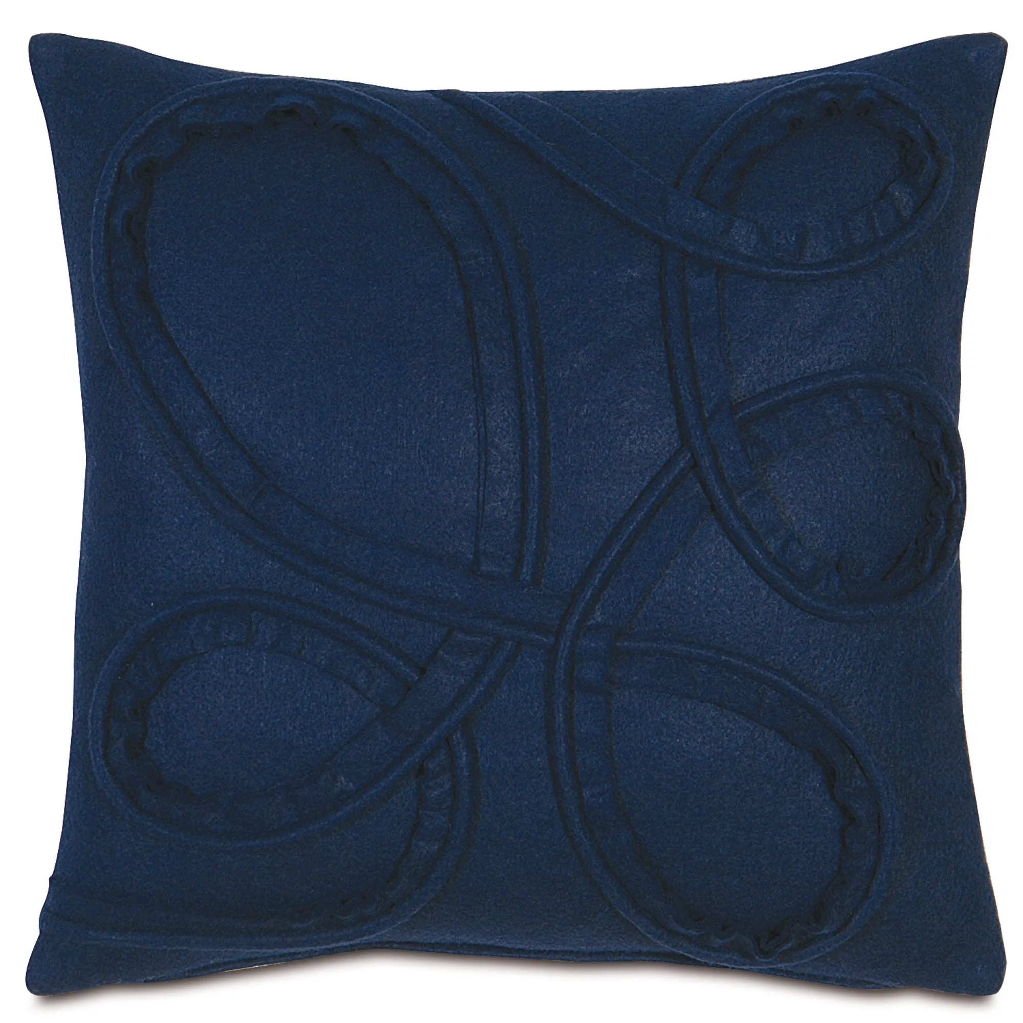 Indigo Blue Art Nouveau Style Throw Pillow Cover 18x18