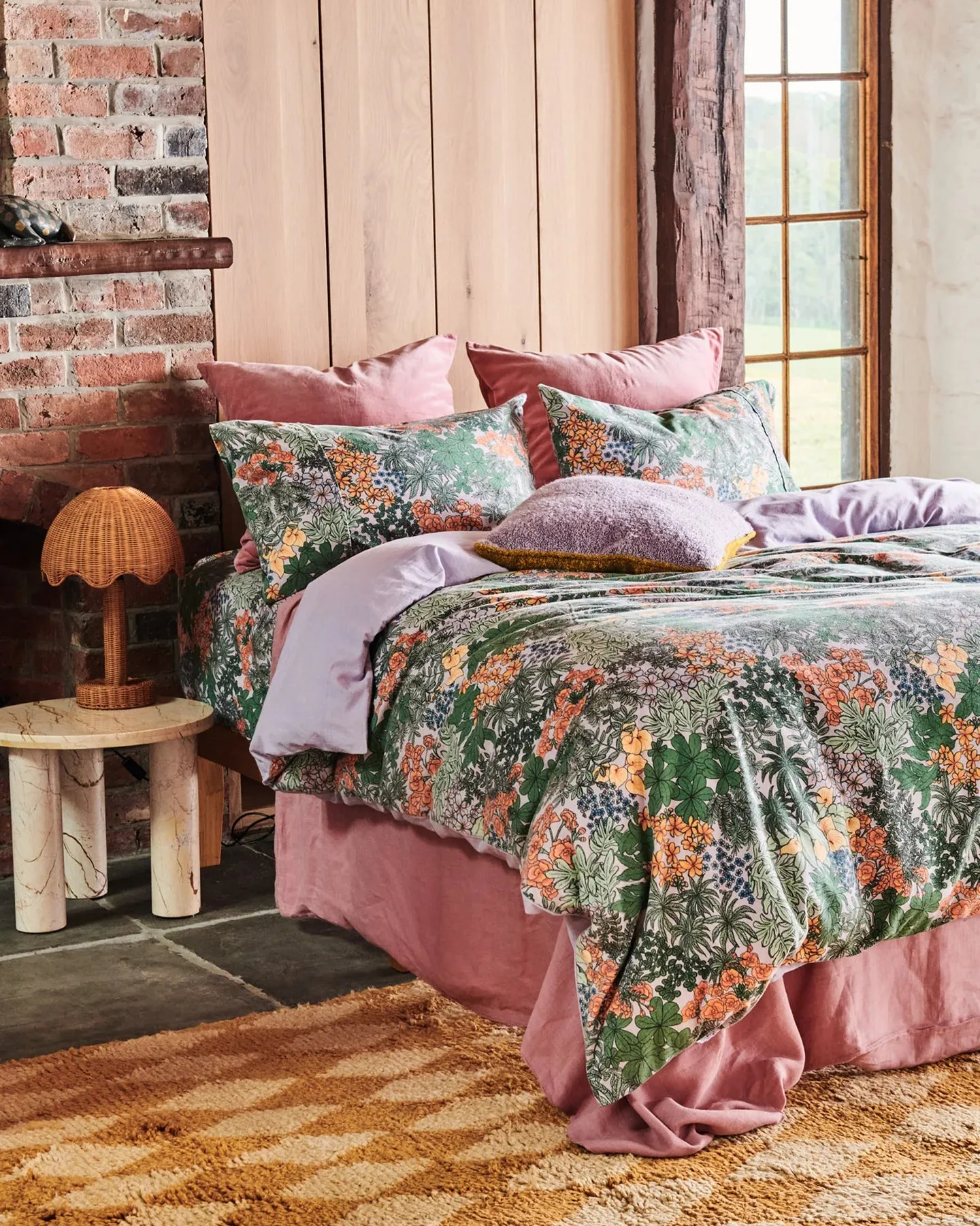 Kip & Co Atrium Lilac Flannelette Quilt Cover