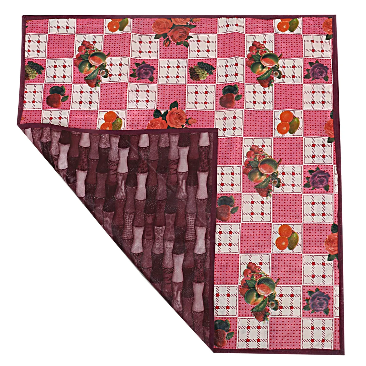 Kuber Industries Floral Design PVC Food Mat -Pink, Reversible - CTKTC21838