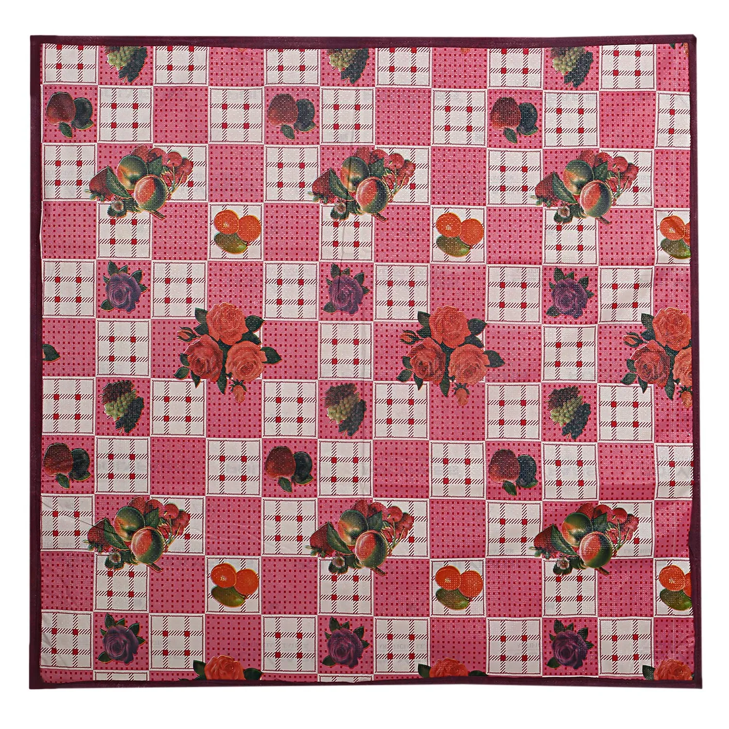 Kuber Industries Floral Design PVC Food Mat -Pink, Reversible - CTKTC21838