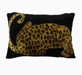 Leopard Silk Ikat Velvet Pillow 16" X 24"