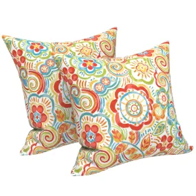 LVTXIII Outdoor Throw Pillow 18" x 18" Flower Multi (Pack of 2)