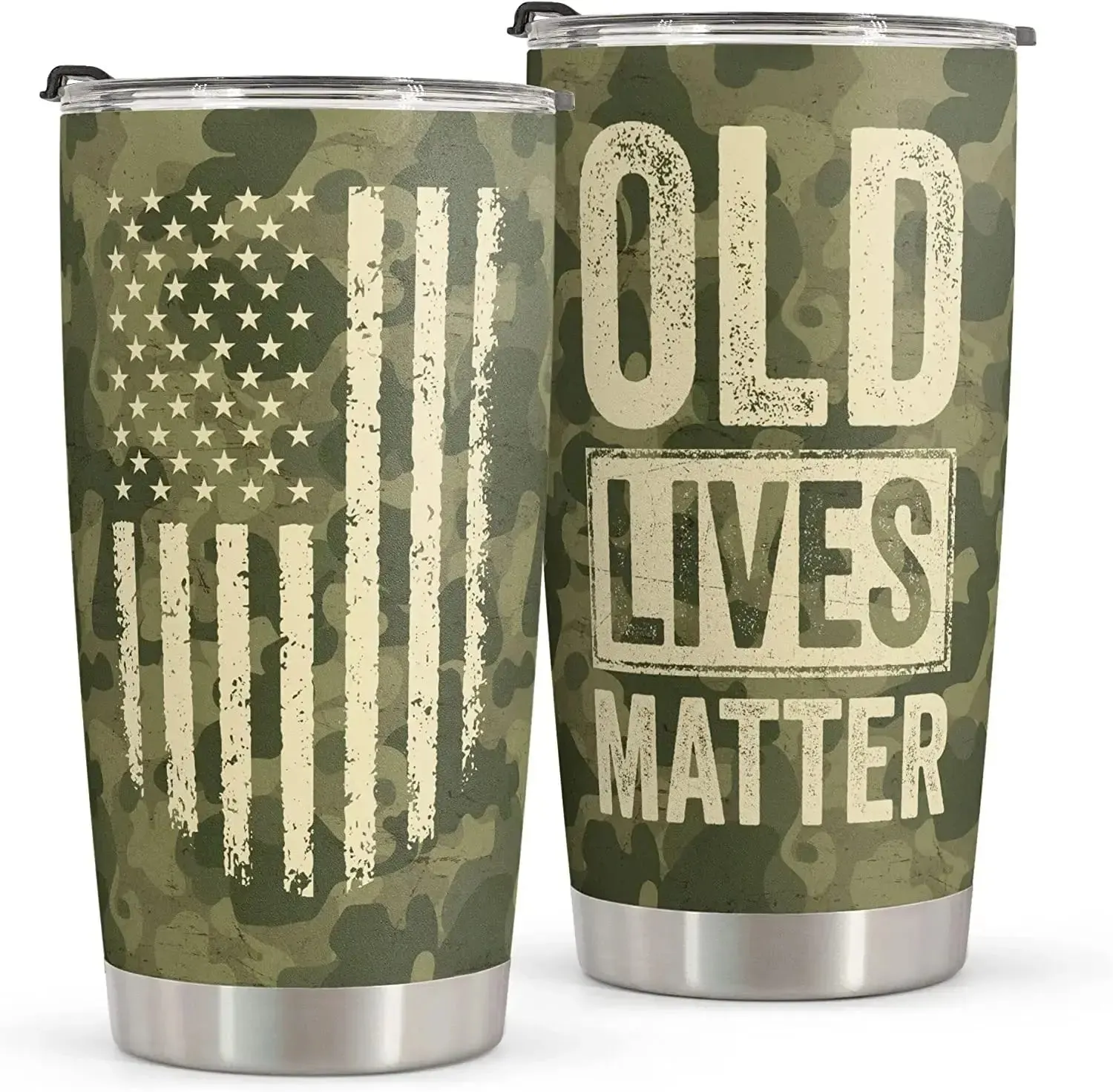 Macorner Gifts for Men - Stainless Steel Camo Tumbler 20oz Retirement Military Gift - Christmas Gift for Men Dad Grandpa Uncle From Daughter Son Wife - 40th 50th 60th 70th Birthday Gifts for Old Men