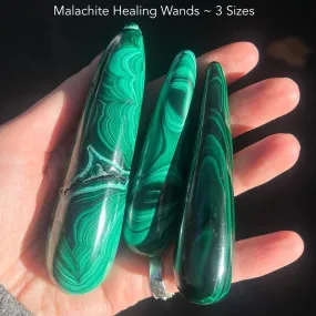 Malachite Healing Wands ~ 3 Sizes