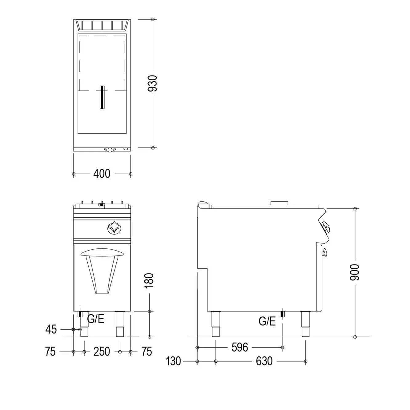 Mareno 90 Series Gas Fryer 23L 400mm ANF94G23-NG