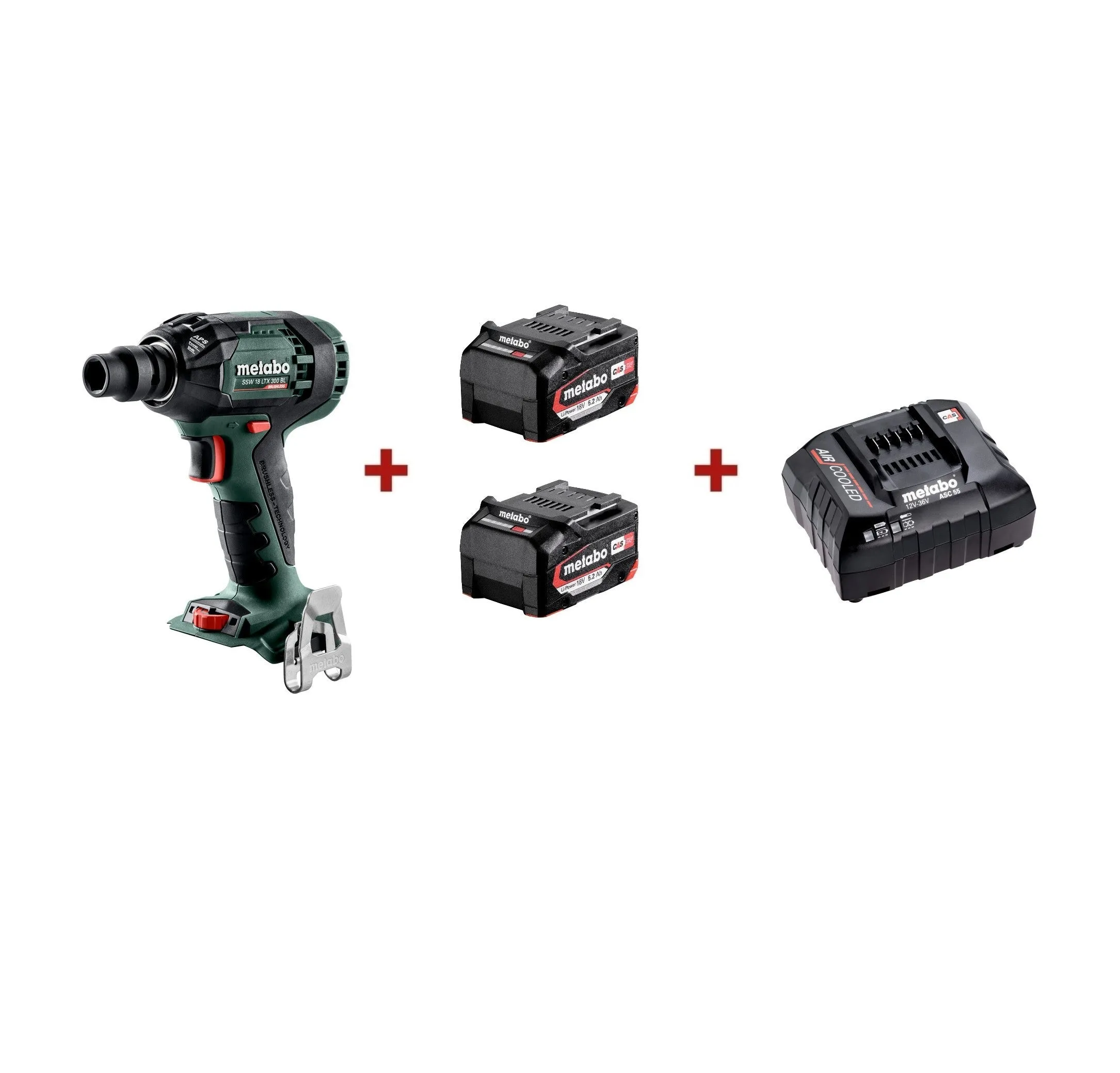 Metabo | Cordless Impact Wrench SSW 18 LTX 300 BL plus 2X Batteries plus Charger Combo