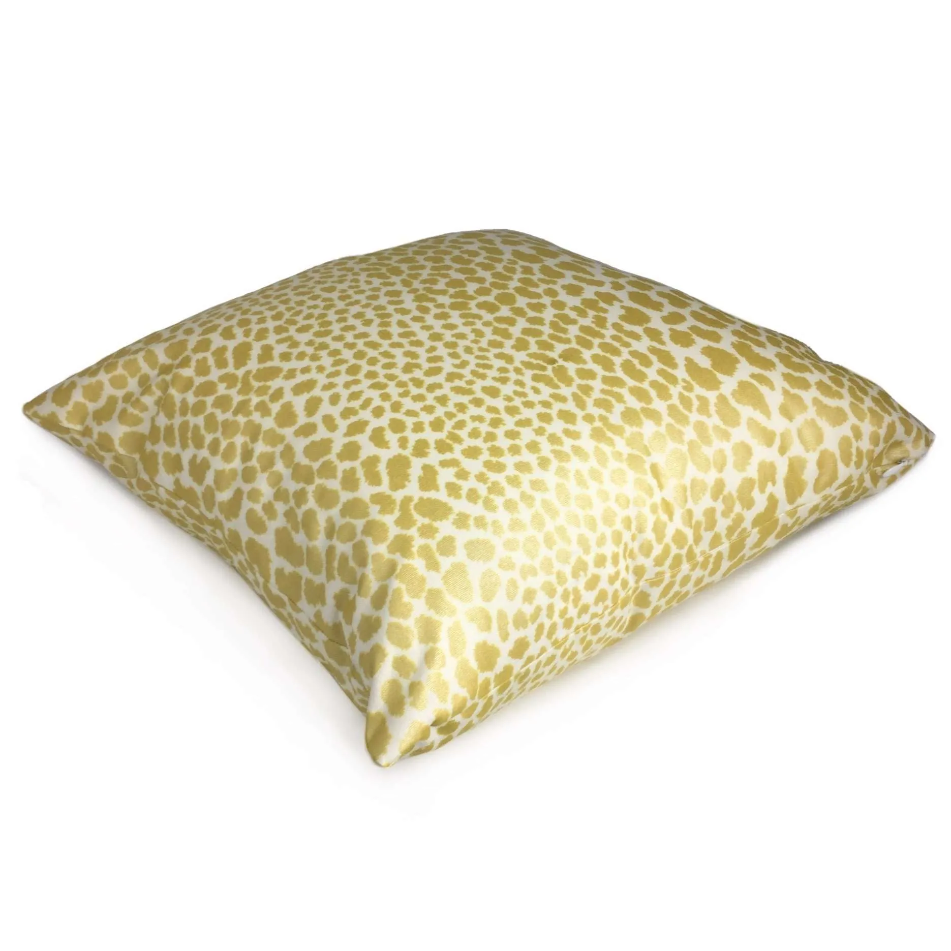 Metallic Gold Cream Leopard Spot Cotton Print Pillow Cover