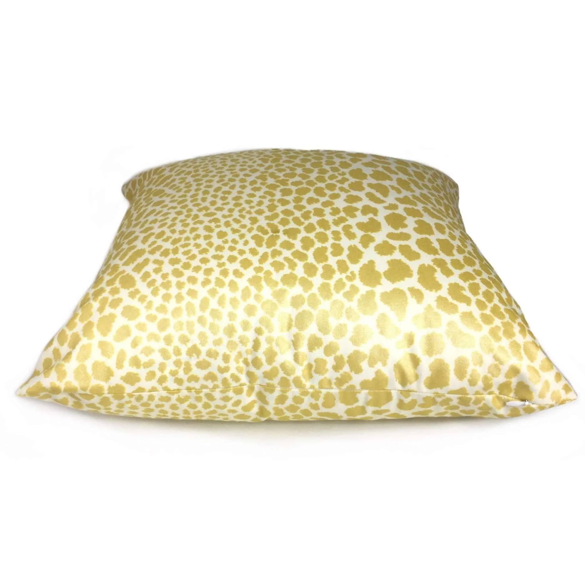 Metallic Gold Cream Leopard Spot Cotton Print Pillow Cover