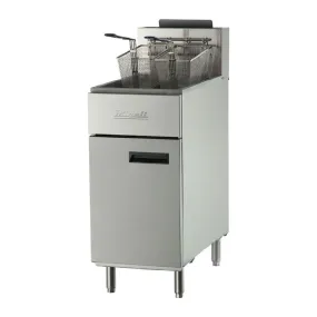 Migali - C-F50-NG, Commercial 50Lbs Deep Fryer 4 Burners 1 Fry Pot Natural Gas BTU136000