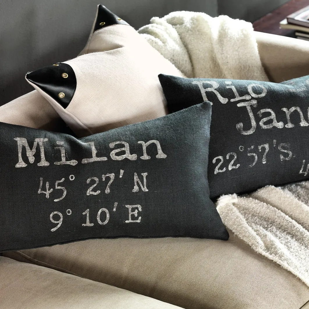 Milan Coordinates Burlap Lumbar Pillow Cover 15x26